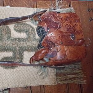 Vintage Leather Saddle Purse